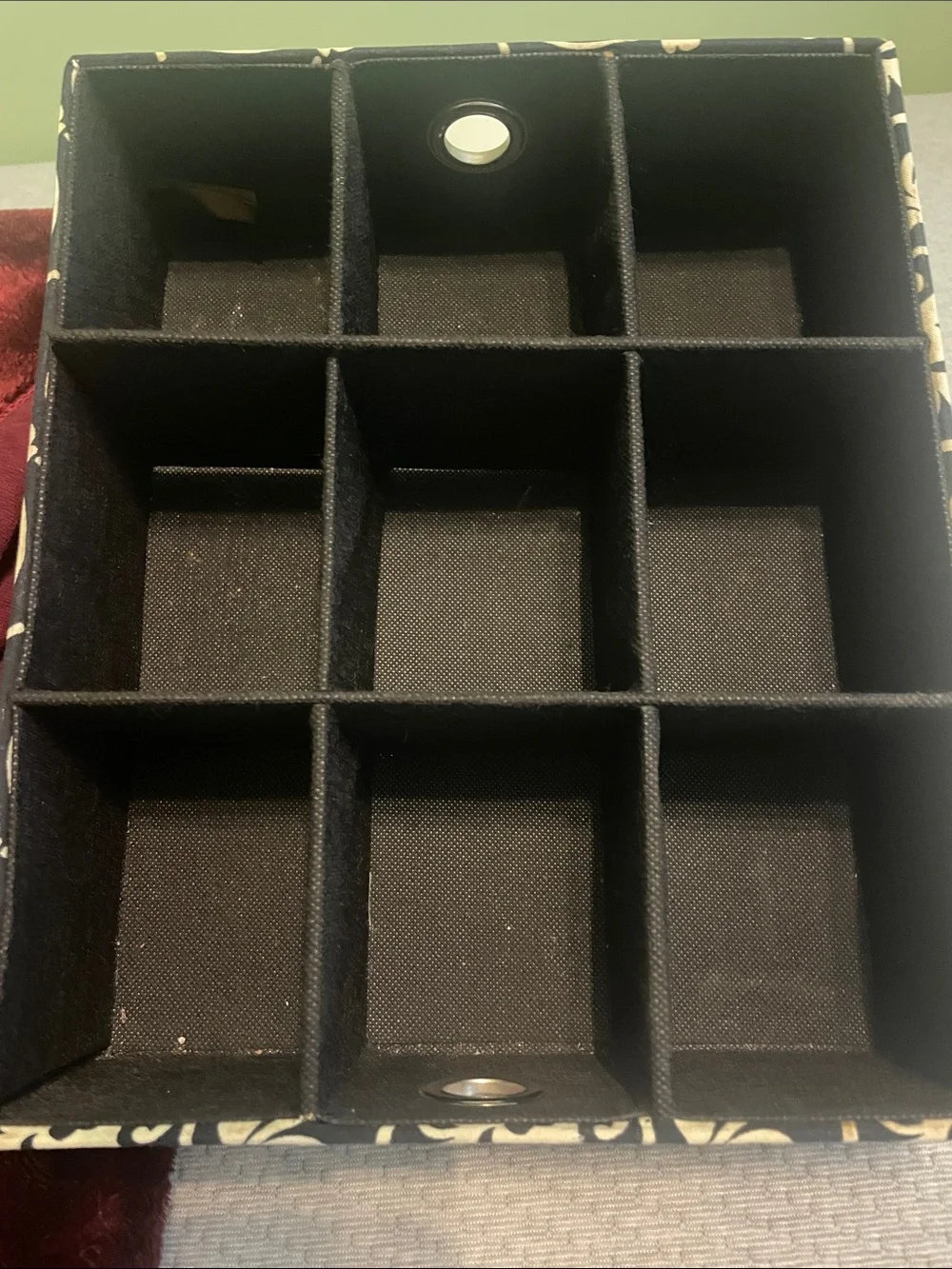 Sheffield Home Black and Cream 9-Compartment Fabric Drawer Organizer